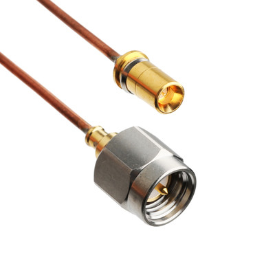 SR047 Semi-stijve RF coaxiale connectoren VITA 67 SMPM rechte stekker naar SMA mannelijke rechte stekker