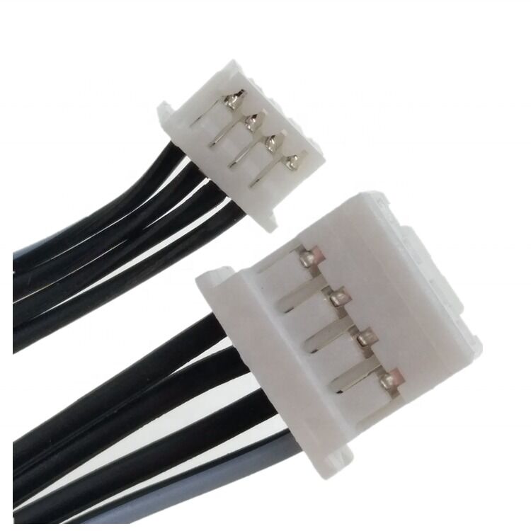 Custom draad harness met 2.0 Pitch JST connector kabel en 4Pin 24AWG Flat Ribbon kabel in 300 mm lengte