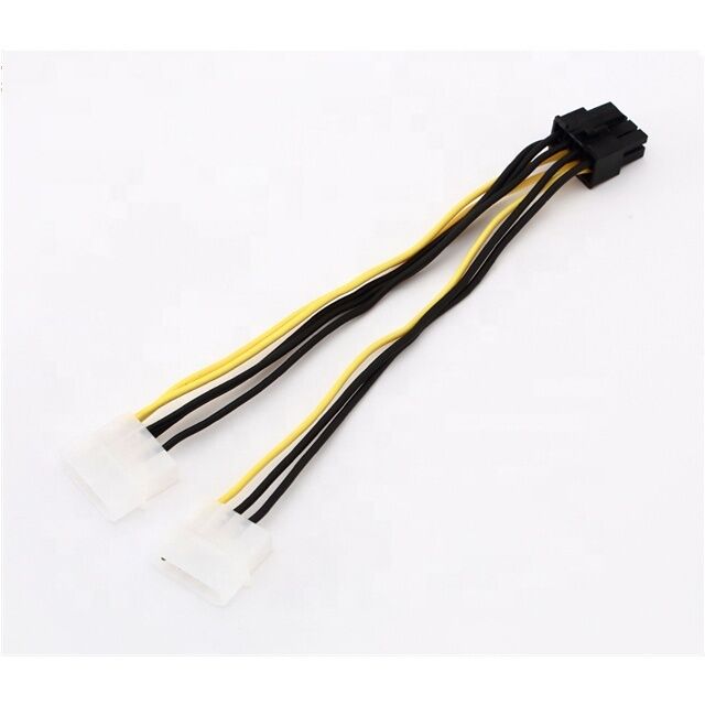 18AWG PVC PCI-E Stroomkabel 8-pins mannelijk naar dubbele 8-pins (6+2) mannelijke GPU stroomverdeler met aangepaste lengte opties