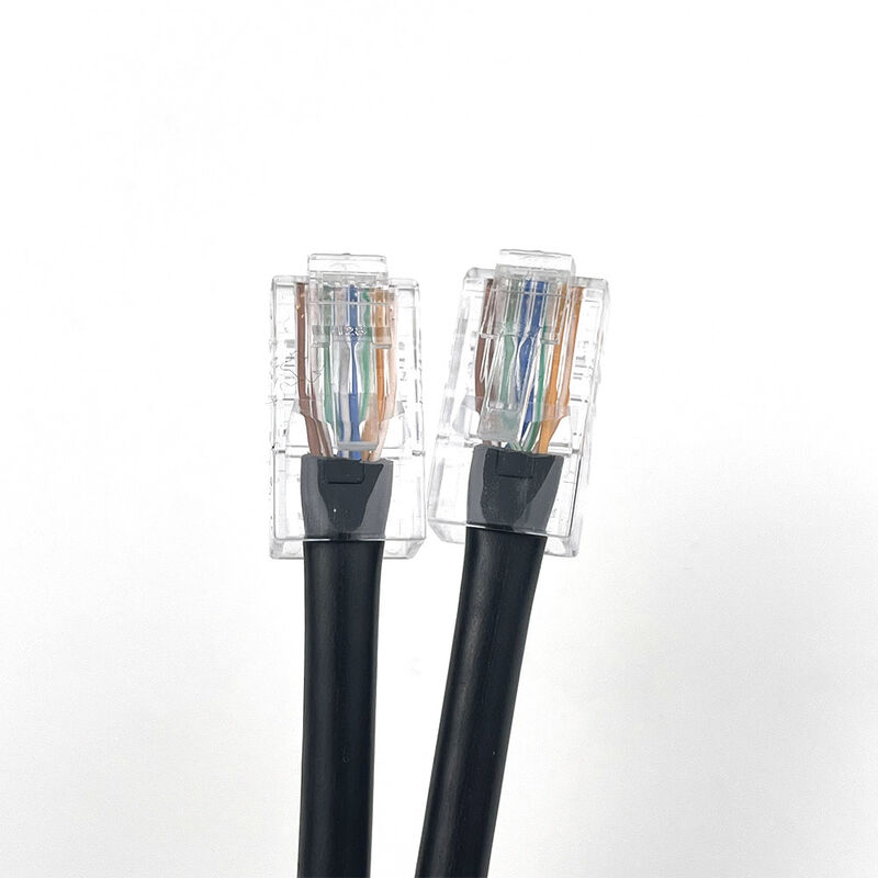 Custom RJ45 Connector Cat6e Ethernet Cable with Gold-Plated Contacts and Bare Copper Conductors