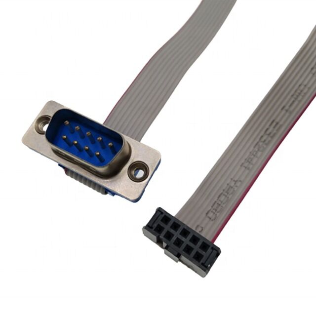 D-SUB DB9 naar IDC Flat Ribbon Cable Assembly met vergulde connector en 2,54 mm pitch voor aanpasbare lengte toepassingen