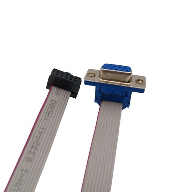 D-SUB DB9 naar IDC Flat Ribbon Cable Assembly met vergulde connector en 2,54 mm pitch voor aanpasbare lengte toepassingen
