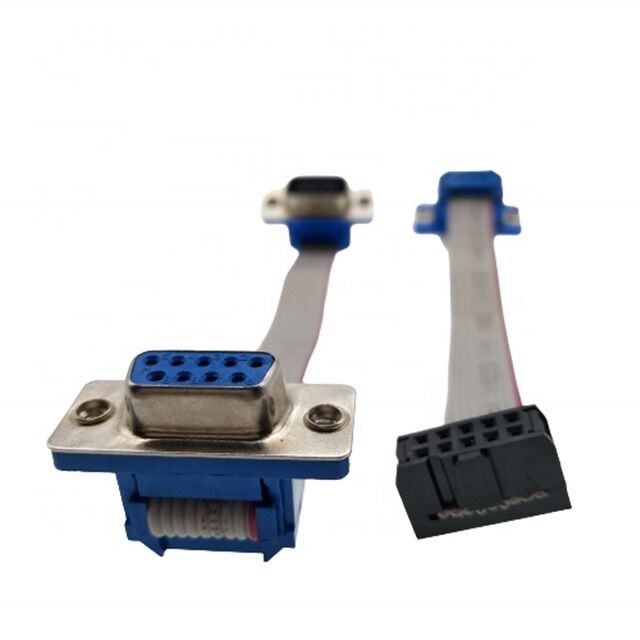 D-SUB DB9 naar IDC Flat Ribbon Cable Assembly met vergulde connector en 2,54 mm pitch voor aanpasbare lengte toepassingen