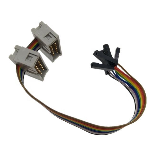 10-pins Dubbele IDC-bus Male Connector met 2.54mm Pitch Vergulde Platte Ribbon Breakout Kabel