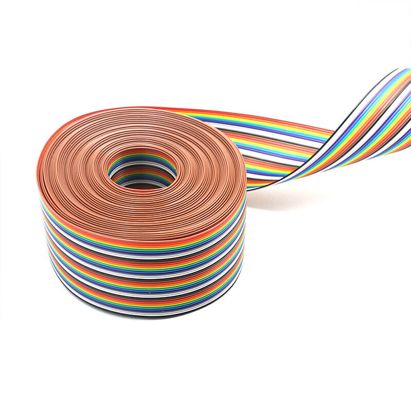 Op maat gemaakte Rainbow Harness Flat Ribbon Cable met PVC-isolatie en 1.27mm Pitch IDC-connectoren