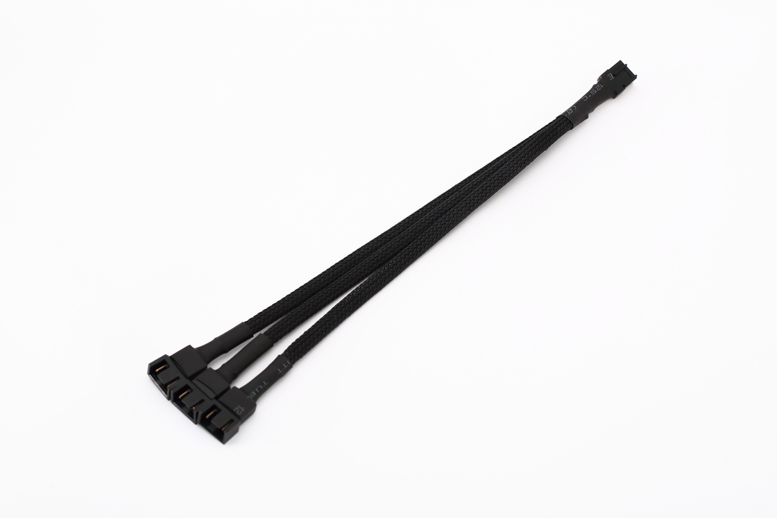 1 tot 3 Way Splitter Sleeved 4 Pin Pwm Connector Computer Fan Extension Cable 4p One Point Three