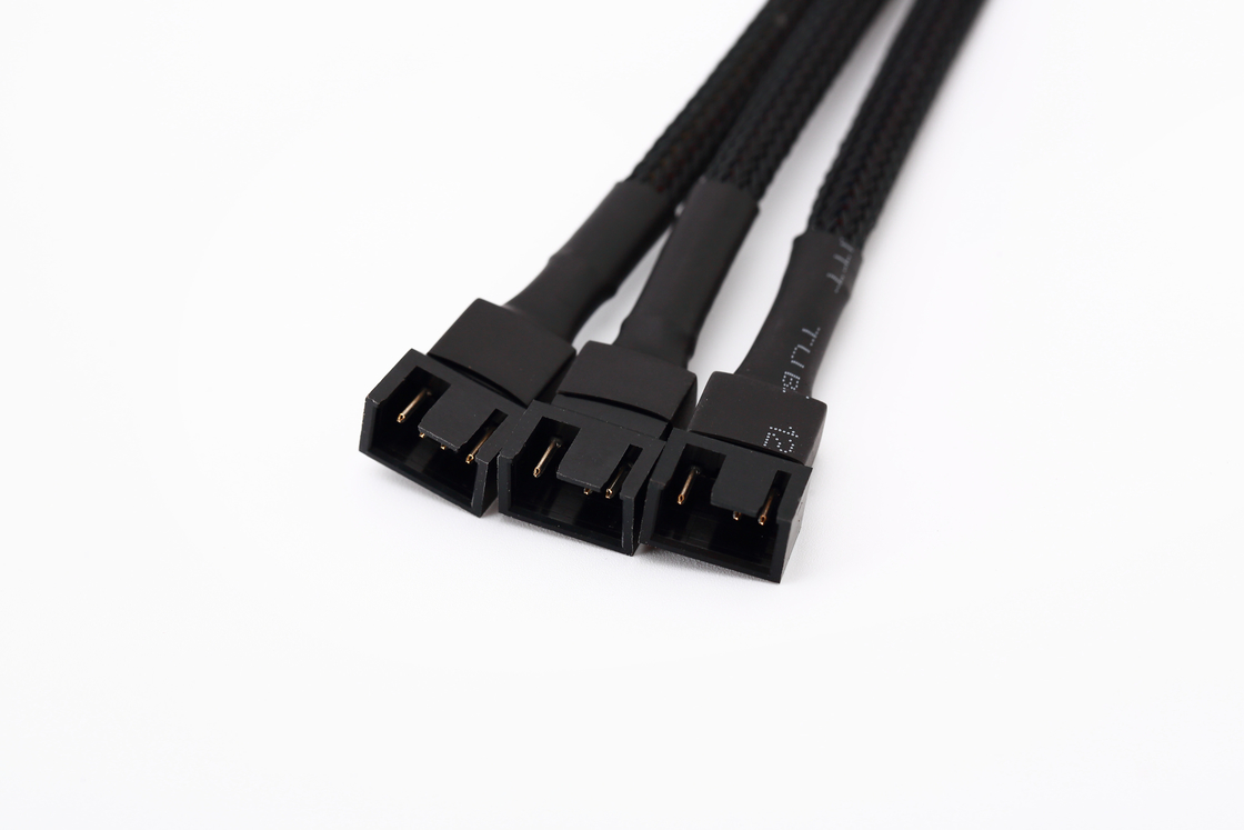 1 tot 3 Way Splitter Sleeved 4 Pin Pwm Connector Computer Fan Extension Cable 4p One Point Three
