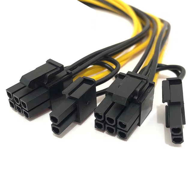Pcie6pin Mannetje aan de Dubbele van de de Machtskabel van 8pin Mannelijke Gpu Splitser 18awg 100MM 20CM