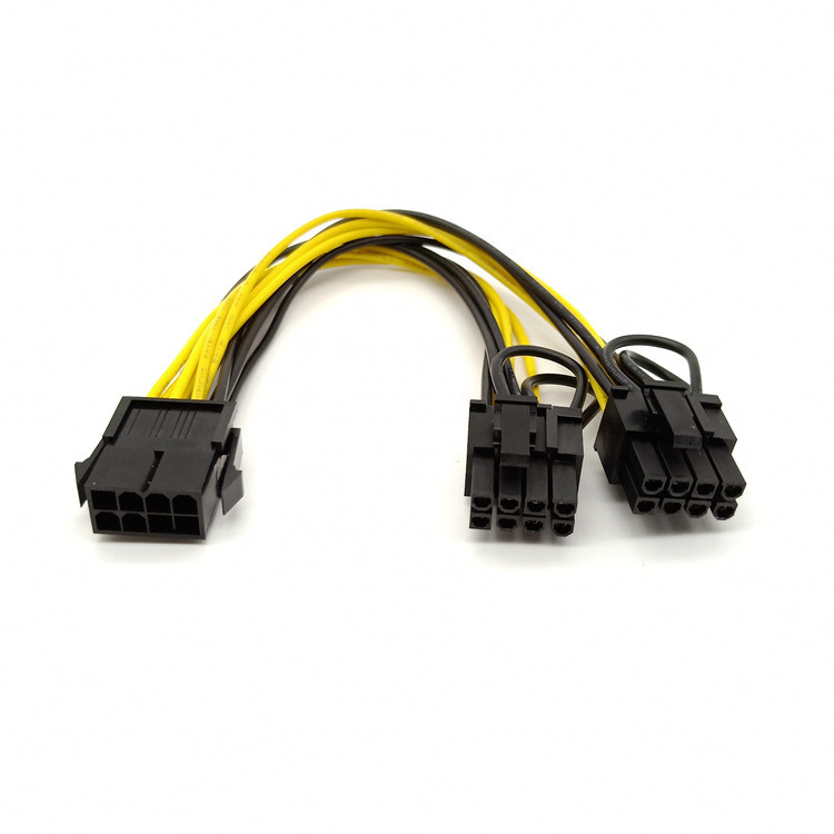 Pcie8pin Wijfje aan Dubbele PciE 6 Vga van 2pin Mannelijke de Convertorkabel 18awg 20cm van de Splitsersmacht voor de Videokaart van Grafiekgpu