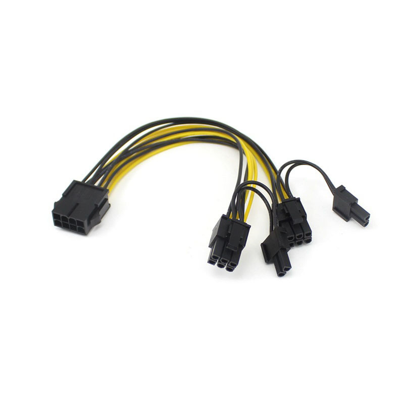 Volledig Koper 6 Pin To Dual 8 Pin Splitter Cable For Rig-Mijnwerker