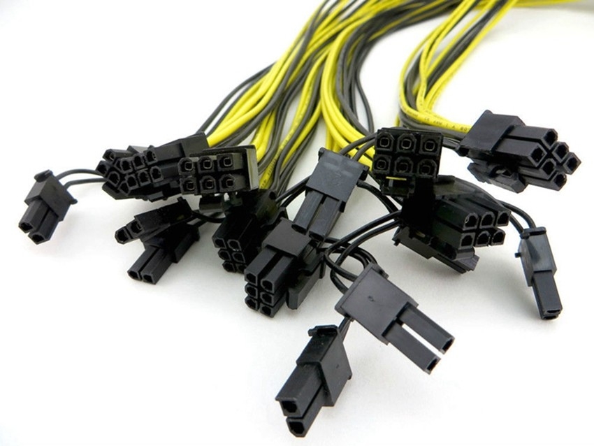Het MANNETJE van 16AWG 6PIN AAN MANNELIJKE Pci E de Machtskabel van 8PIN voor Grafiekkaart