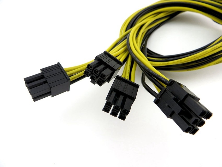 Het MANNETJE van 16AWG 6PIN AAN MANNELIJKE Pci E de Machtskabel van 8PIN voor Grafiekkaart
